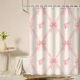 thumbnail image 2 of Pink Bow Shower Curtain 72x72, Waterproof Washable Polyester Bathroom Curtain, Bow Bath Curtain with 12 Plastic C Hooks, Machine Washable Fabric Bath Curtain for Bathroom Decor, 2 of 5