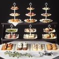 thumbnail image 5 of Pack of 10 Cake Stand Set with 3 x Two-Tier and 3 x Three-Tier Cupcake Stands, 4 x Appetizer Trays, for Birthday Baby Bridal Shower Party (White), 5 of 7