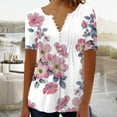 thumbnail image 2 of DPTALR Blouse Décontractée pour Femmes Col Rond Plissé Couleur Unie avec Boutons, 2 of 5