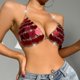thumbnail image 4 of Women Glitter Red Heart Sequins Crop Top Halter Sexy V-Neck Backless Party Nightclub Hollow-Out Bikinis Bras Body Chain, 4 of 4