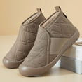 thumbnail image 6 of Gyexs Snow Boots for Women Winter Shoes Toe Cap Furry Lined Ankle Boots Slip On Quilted Comfortable Warm Booties, Coffee, Size 6.5, 6 of 8