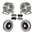 thumbnail image 1 of Transit Auto Front Wheel Bearing Coated Drilled Slotted Disc Brake Rotors and Ceramic Pads Kit for Car Land Rover Range Evoque Jaguar E-Pace with 349mm Diameter Rotor KBB-130774, 1 of 11