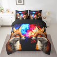 thumbnail image 2 of Erosebridal 3D Fox Bed in a Bag Queen size, Kawaii Wildlife Bed Set, Red Blue, Reversible 7-Piece, 2 of 5