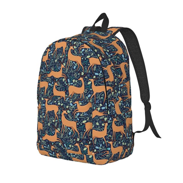Easygdp Reindeer Mochila de Lona Resistente para Laptop, Compatible con Laptops de 15 a 17 pulgadas, Ideal para Escuela, Trabajo y Viajes-Small