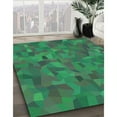 thumbnail image 3 of Ahgly Company Machine Washable Indoor Round Transitional Deep-Sea Green Area Rugs, 5' Round, 3 of 7