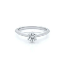Tiffany & Co Round Cut Solitaire Diamond Engagement Ring 0.30cttw Size 4
