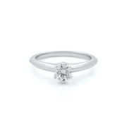 Tiffany & Co Round Cut Solitaire Diamond Engagement Ring 0.30cttw Size 4