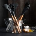 thumbnail image 5 of 6 Piece Silicone Cooking Kitchen Utensil Set Tools with Wood Handles Turner Tongs Spatula Spoon BPA Free Non Toxic, 5 of 5