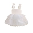 thumbnail image 1 of Fortune 1-6 Ans Fille une Ligne Robe Bambin Sans Manches Arc Tulle Robes Robe d'Anniversaire d'Été, 1 of 8