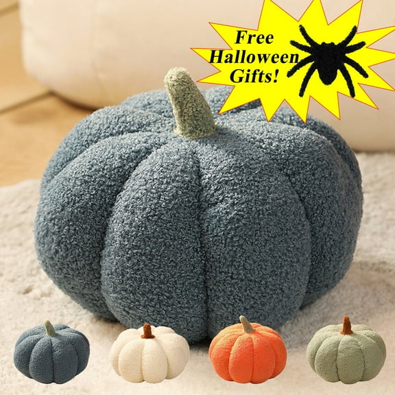 Xuniizn Pumpkin Pillow, Fall Artificial Teddy Fleece Pumpkin Decor Throw Pillows Pumpkin Pillows for Bedroom Sofa Couch Thanksgiving Halloween Fall Decor, Fall Decorations for Home