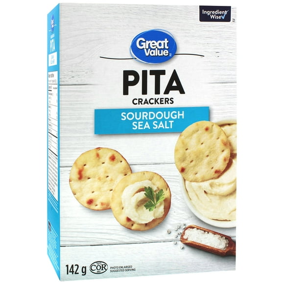 Great Value Sourdough Sea Salt Pita Crackers, 142 g