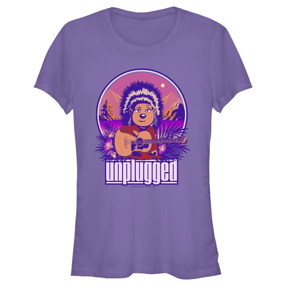 Junior's Sing 2 Ash Unplugged  Graphic Tee Purple Medium