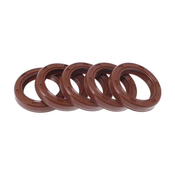 Sello de Aceite Universal TC Doble Labio con Resorte de Acero 20x28x5mm Alta Presión Caucho FKM Marrón 5 Pcs