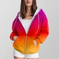 thumbnail image 2 of Towmus Zip Up Hoodie Women Halloween Gradient Printed Sweatshirts Casual Long Sleeve Lightweight Fall Pullover Tops, 2 of 5