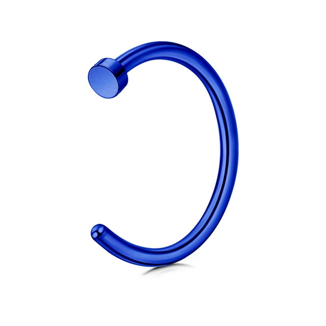 Xiao Hua 2 aros de titanio quirúrgico unisex para la nariz, abiertos, de 8 mm, color azul