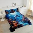 thumbnail image 4 of Erosebridal Dolphin Bedding King Comforter Set,Ocean Animal Bedding Sets King with Comforter,Sealife Decor,Reversible,Lightweight,3 Pieces, 4 of 7