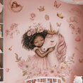 thumbnail image 2 of Adhesivos de pared de PVC con dibujos animados de unicornio rosa para niña abrazándose, 2 of 3