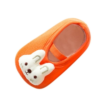 

nsendm Boys And Girls Cartoon Character Pattern Warm Toddler Shoes Indoor Floor Socks Non Slip Fashion Size 4 Baby Girl Shoes Shoes Orange 12 Months