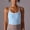 Blue, variant on Aloohaidyvio Womens Scoop Neck Longline Sports Bra - U Back Adjustable Straps Workout Crop Tank Top
