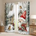 thumbnail image 2 of jejeloiu Cartoon Xmas Gnome Curtains Pack of 2 (42x84 Each),Red Berry Flower Curtains Blackout,Rustic Farmhouse Cabin Bedroom Curtains For Children,Super Cozy Room Decor, 2 of 6