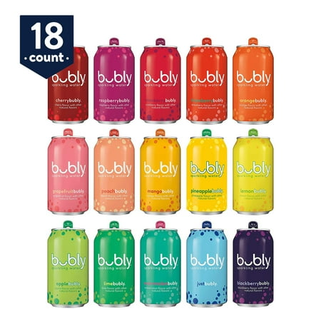 bubly Sparkling Water, Variety Pack, 12 fl oz, 18 Pack Cans