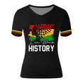 thumbnail image 4 of XIAONU Womens Black History Letter Print T-Shirt Short Sleeve V Neck Pullover Tee Soft Empowering Cultural T-Shirts, 4 of 4