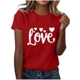 thumbnail image 5 of VKOYWKM Womens Valentine T Shirts Romantic Love Heart Graphic Tee Tops Short Sleeve Casual Crew Neck Love Heart T-Shirts Happy Valentines Day Shirts, 5 of 6
