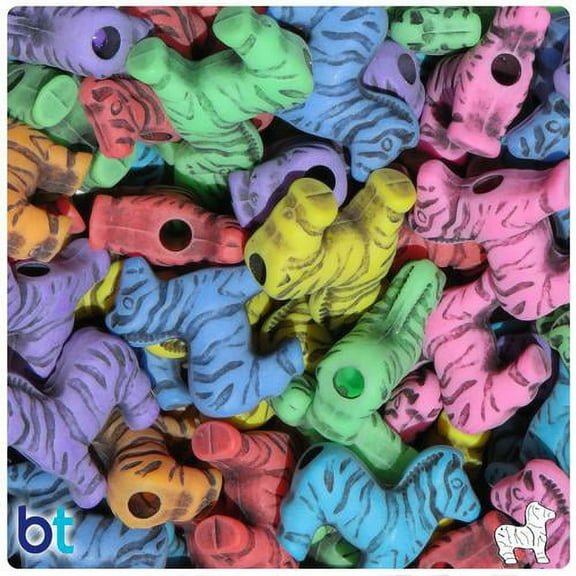 BeadTin Circus Mix Antique 22mm Zebra Pony Beads (24pcs)