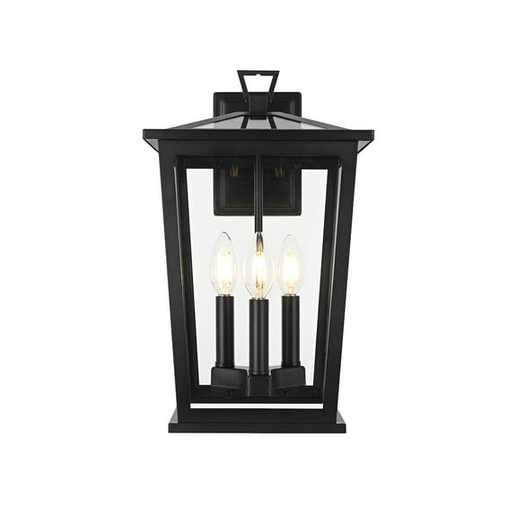Elegant Lighting Cayman 7 inch Outdoor Pendant in Black