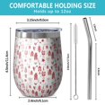 thumbnail image 5 of 12oz Stemless Wine Tumblers Red Christmas House and Tree Pattern Vacuum Insulated Stainless Steel Travel Tumbler Cups Mug with Lid and Straw for Champaign,Cocktail,Beer with Cleaning Brush, 5 of 5