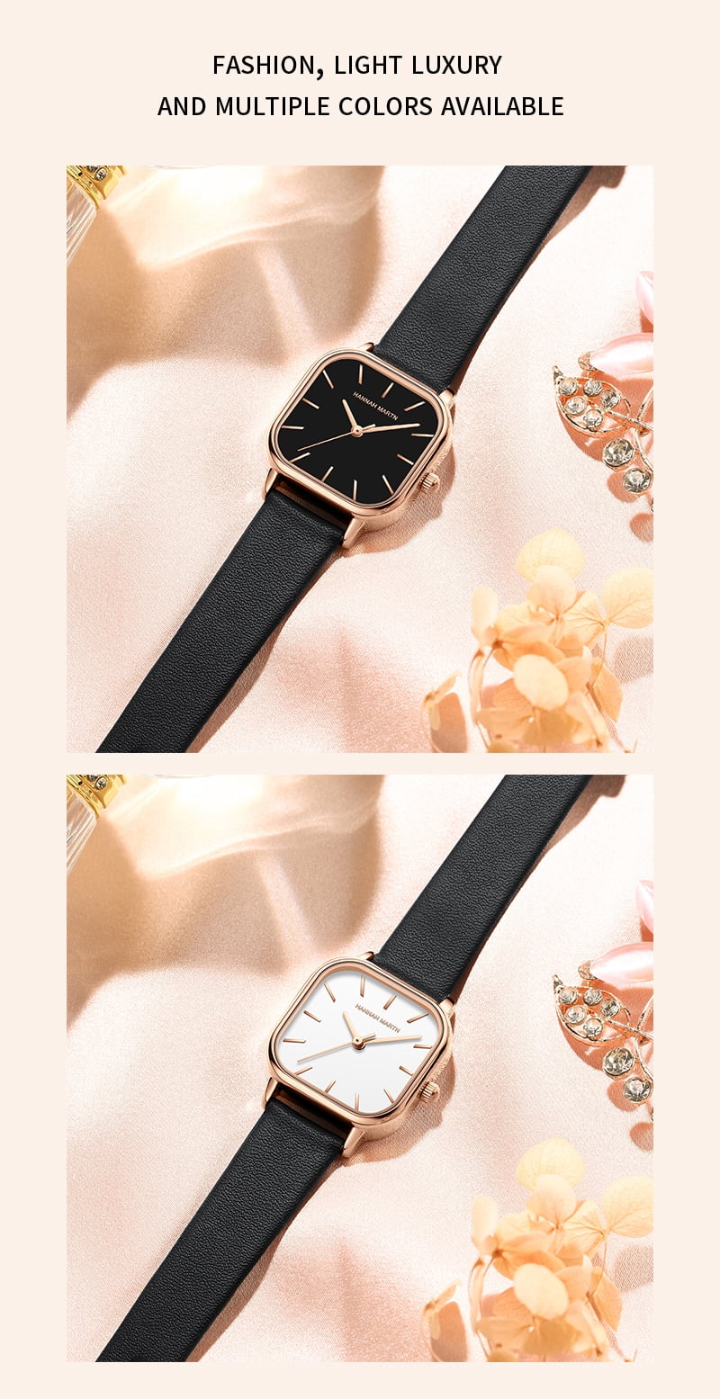 Fashion Square Watches for Women Analog Waterproof Ultra-thin Dainty Wrist Watch for Ladies Gift