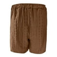 thumbnail image 4 of LIIPEE Men Casual Shorts Solid Color Loose Fit Elastic Waist Drawstring Jacquard Shorts With Pockets Male Breathable Hiking Shorts,Brown,L, 4 of 5