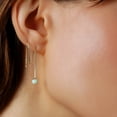 thumbnail image 5 of Humble Chic Created Opal Earrings for Women - 14k Gold Plated Chian Threaders, 5 of 9