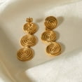 thumbnail image 4 of PISONIC Boho Hammered Dangling Earrings for Women Modern Statement Finish Dangle Drop Earrings Jewelry, 4 of 6