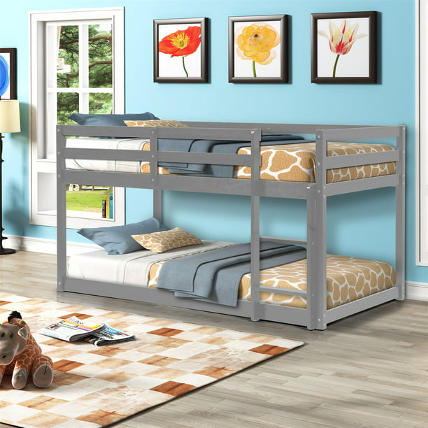 Low Loft Bed Floor Solid Wood Twin, Small Twin Bed