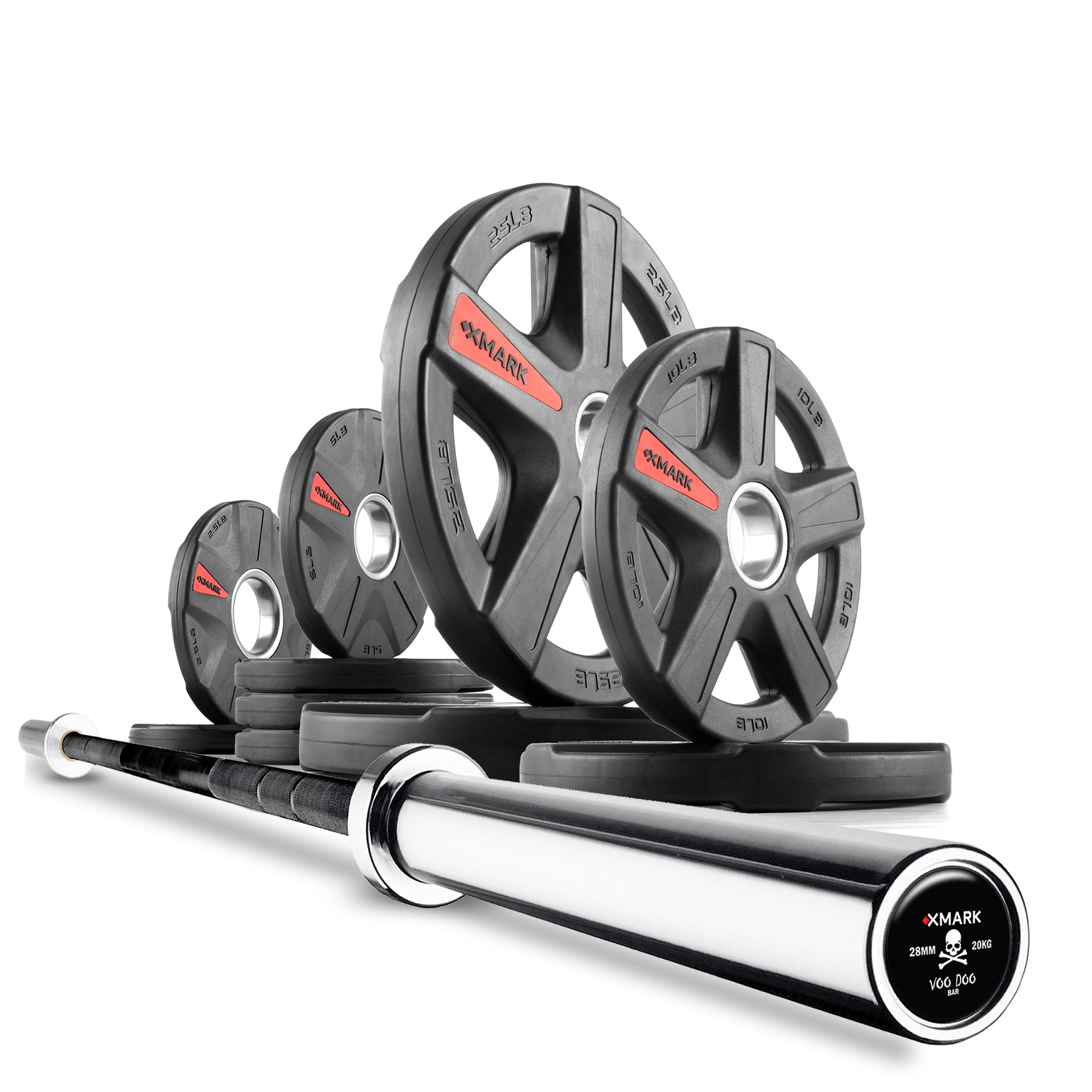 XMark Olympic Barbell Weight Set VOODOO 7 Olympic Bar and 155 lb