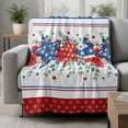 thumbnail image 2 of Independence Day Blanket Soft Cozy Warm Throw Blanket for Couch, Plush Fuzzy Flannel Fleece Blankets for Sofa, Star Stripe Flag Eucalyptus Red Blue Bed Blankets Lightweight Gifts for Women, 32"x48", 2 of 9