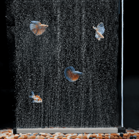 Brencavio Aquarium Bubble Curtain Wall, Nano Aquarium Bubble Strip Air Stone Kit, Quiet High Dissolved Oxygen Fish Tank Bubbler Decor for Freshwater Saltwater 15.75 in