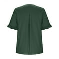 thumbnail image 7 of Yghzkop Plus Size Women's Short Sleeve Tops Flutter Sleeve Tunic V-Neck Loose Soft Top Cotton Blend Summer Casual House Dress T-shirt Leisure Trendy Blouse, 7 of 7