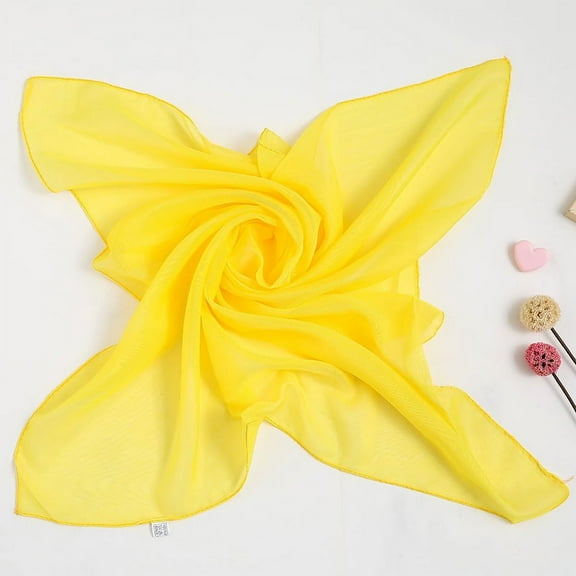 ERDOUY Elegant Personalized Scarf, Summer Chiffon Solid Color Square Scarf Simulation Silk Scarf, Scarf Decoration Scarf (Yellow)