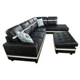 thumbnail image 5 of AYCP Furniture_NEW STYLE_ L Shape Sectional Sofa Set with Storage Ottoman, Right Hand Facing Chaise, Faux Leather Upholstery Material, Black Colors, 5 of 7
