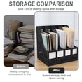 thumbnail image 6 of SAYEEC Black Plastic 4-Compartment Vertical Desk File Organizer, Magazine & Document Storage for Office Home, 6 of 8