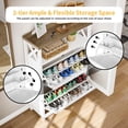 thumbnail image 3 of DWVO White Shoe Cabinet, Modern Entryway Shoe Rack, Tipping Bucket Shoe Storage Organizer with 2 Flip Drawers, 3 of 7