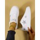 thumbnail image 1 of Women's Sports White Sneakers, Comfortable, Breathable & Shiny Silver, 1 of 5