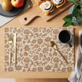 thumbnail image 2 of Placemats Set of 4, Brown Floral Woven Placemat, Linen Place Mats for Kitchen/Dining Tables, Vintage Rustic Flowers Botanical Spring Washable Table Mats for Party, 2 of 8