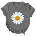thumbnail image 6 of WXLWZYWL Graphic Tunic Tees Tops for Women Plus Size Short Sleeve Round Neck Sunflower Daisy T Shirt Summer Wildflower Casual Loose Floral Tops, 6 of 6