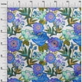 thumbnail image 3 of oneOone Velvet Medium Blue Fabric Florals Craft Projects Decor Fabric Printed By The Yard 58 Inch Wide, 3 of 4