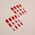 thumbnail image 2 of 24Pcs Press On Nails,Burgundy Solid Ballet Nail Glitter French Butterfly Manicure Wearable, 2 of 4