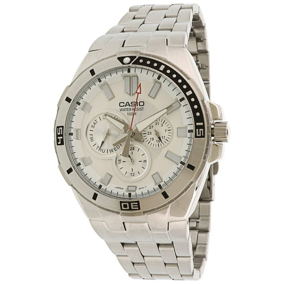 Men's MTD1060D-7AV Silver Stainless-Steel Quartz Diving Watch
