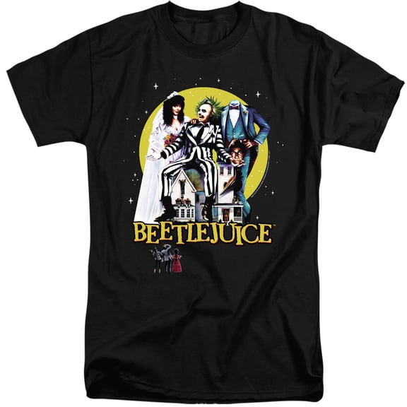 Beetlejuice Poster Revisited Unisex Adult Tall T Shirt,Black, X-Large